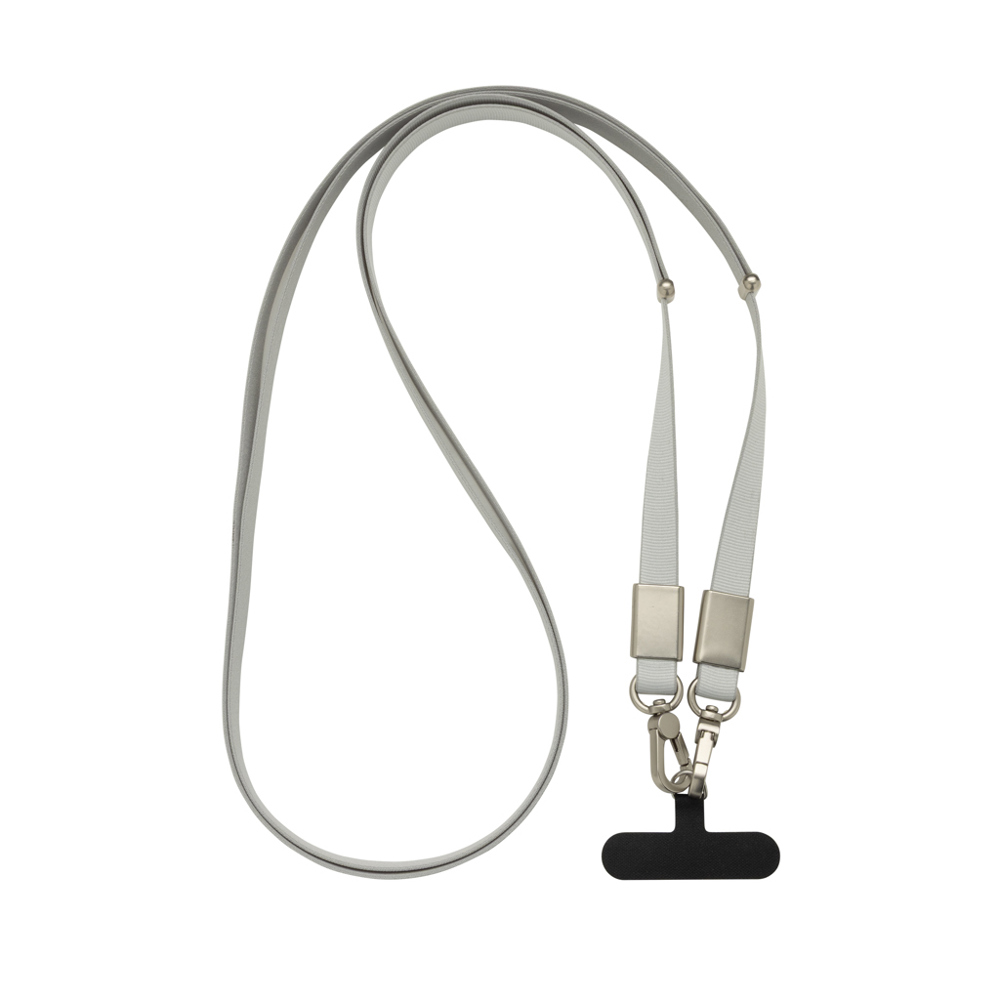 Nivo RCS recycled PET Crossbody lanyard - grijs (± PMS Cool Grey 6)