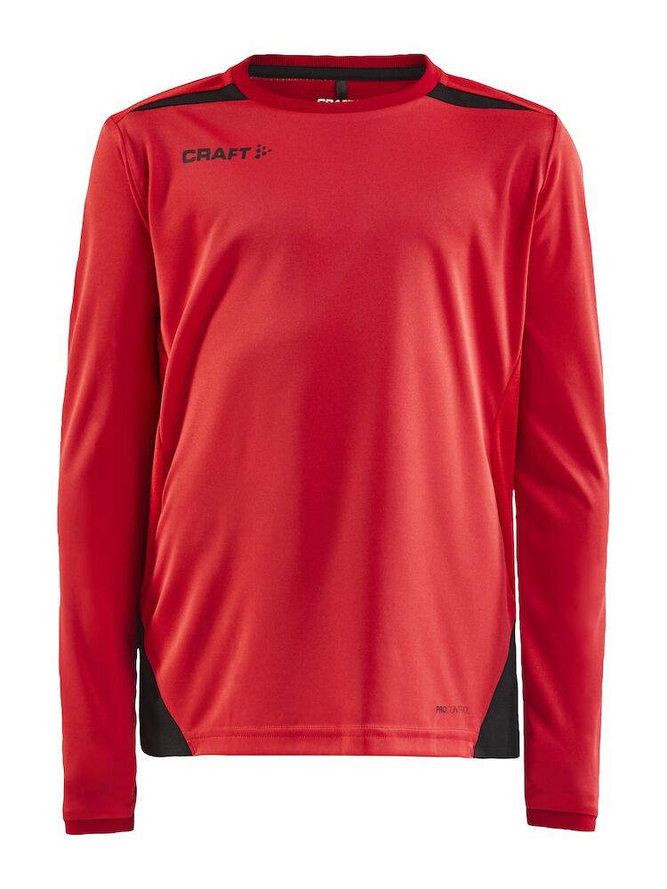 Craft - Pro Control Impact LS Tee Jr Black/White 122/128 - Bright Red/Black