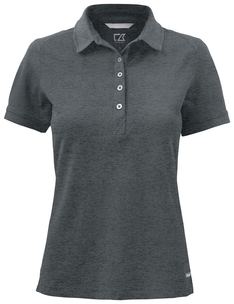 Cutter & Buck - Advantage Polo Dames Lichtgroen L - Antraciet Mélange