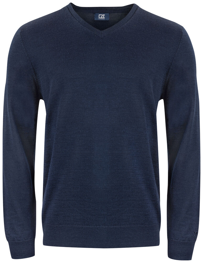 Cutter & Buck - Vernon V-neck Heren Zwart 3XL - Dark Navy