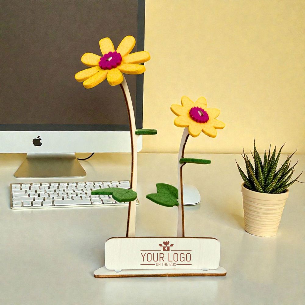 Happy Blooms - Duo 'Your logo' - geel