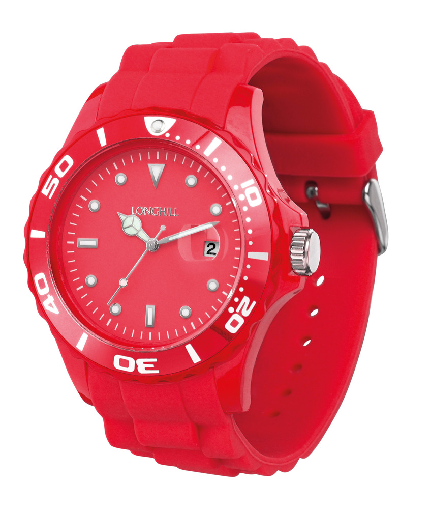 Kunststof horloge LOGI - rood